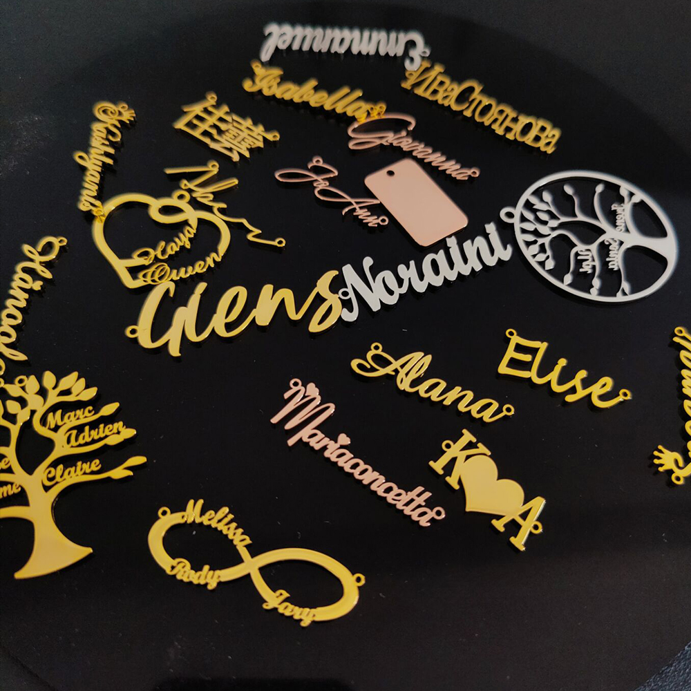 Interior Design Names - Personalized Name Pendant Letter Logo Stainless