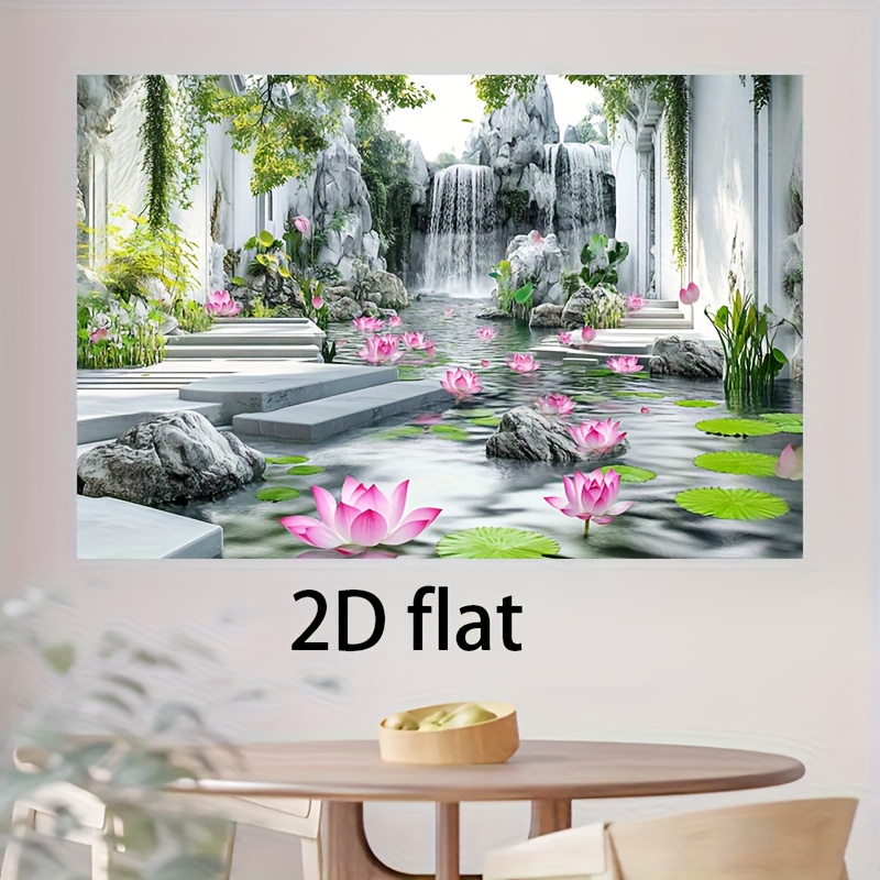 2D Flat Lotus Pond Garden Tape - đánh giá và giá Interior Design Zen Style