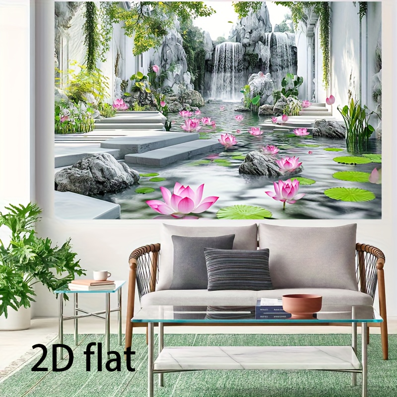 2D Flat Lotus Pond Garden Tape - đánh giá và giá Interior Design Zen Style