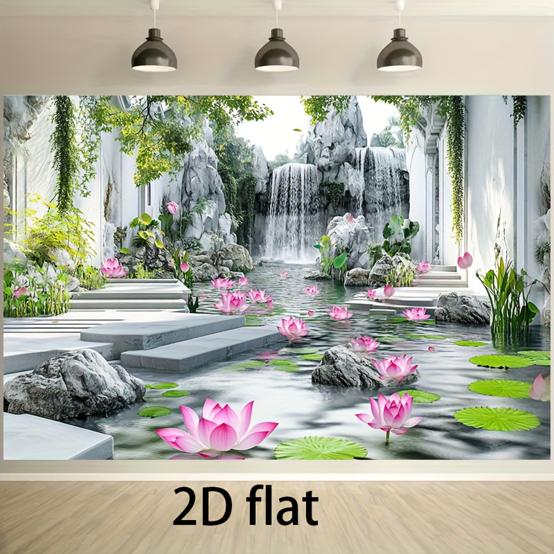 2D Flat Lotus Pond Garden Tape - đánh giá và giá Interior Design Zen Style