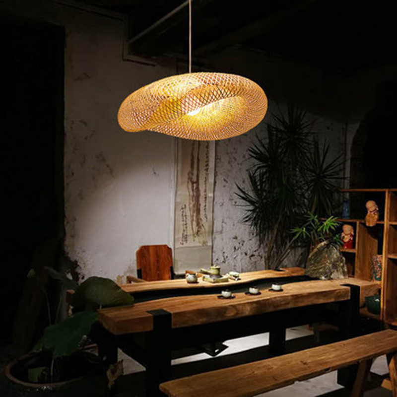 ZK40 Handmade Bamboo Straw Hat - đánh giá và giá Wicker Pendant Shade
