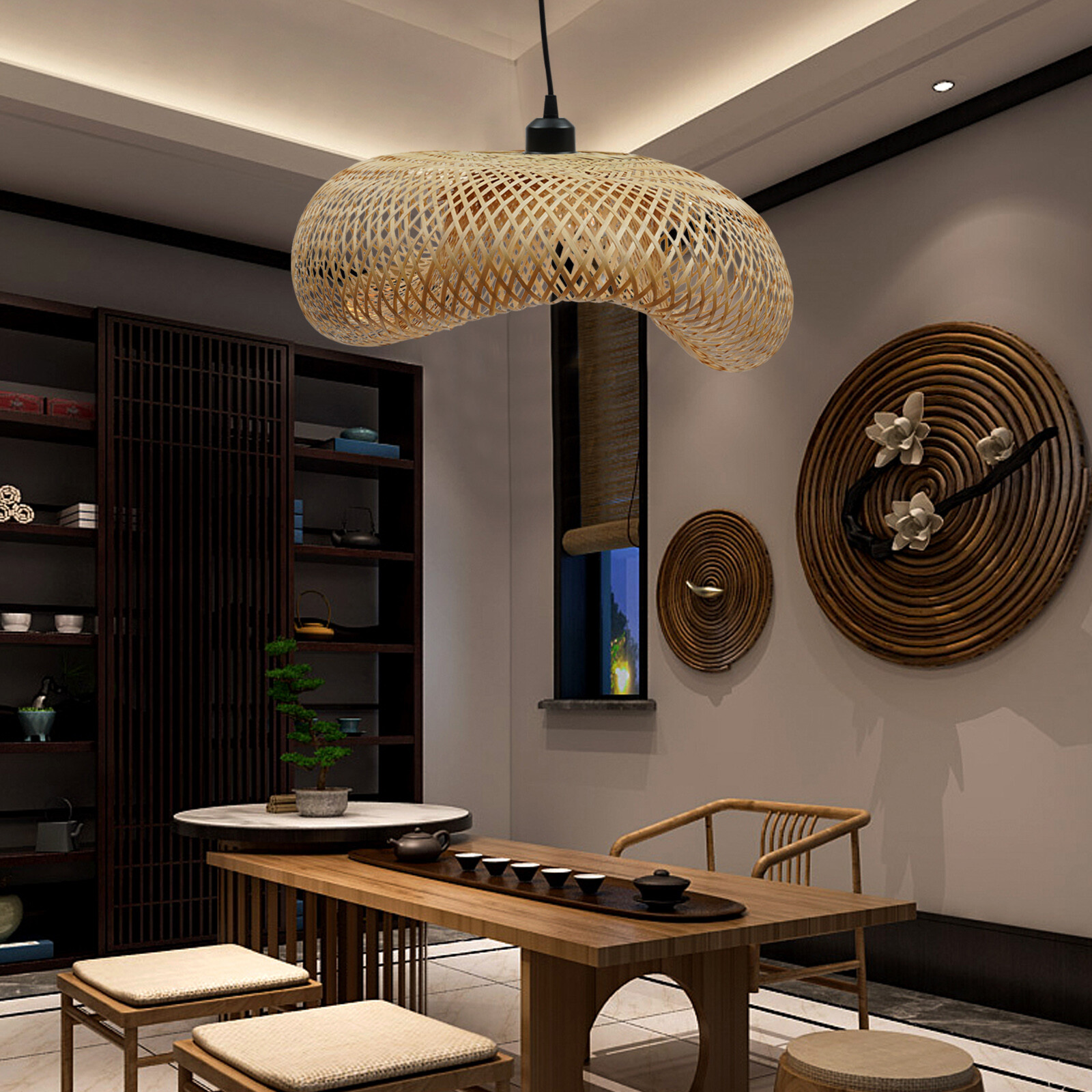 Bamboo Wicker Rattan Shade Pen - đánh giá và giá Wicker Pendant Shade