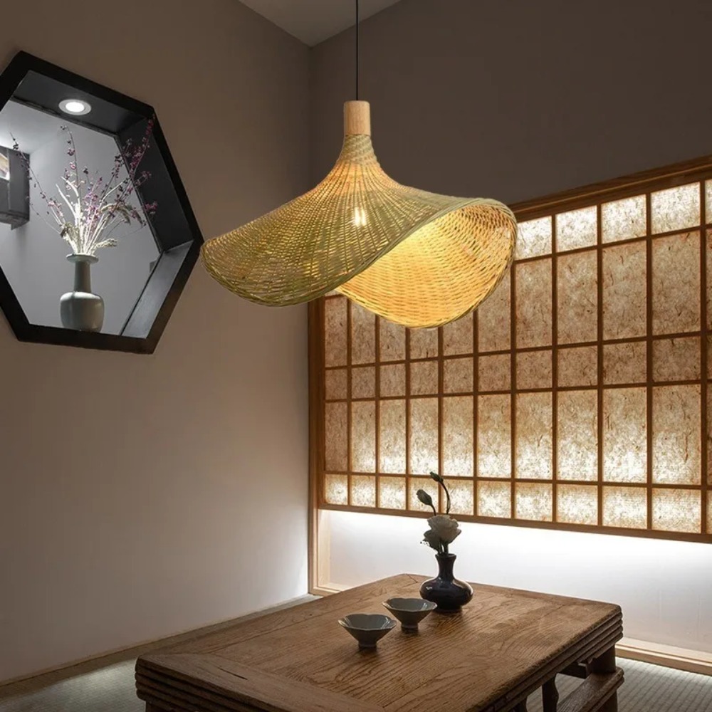 Woven Natural Bamboo Decor Lig - đánh giá và giá Wicker Pendant Shade