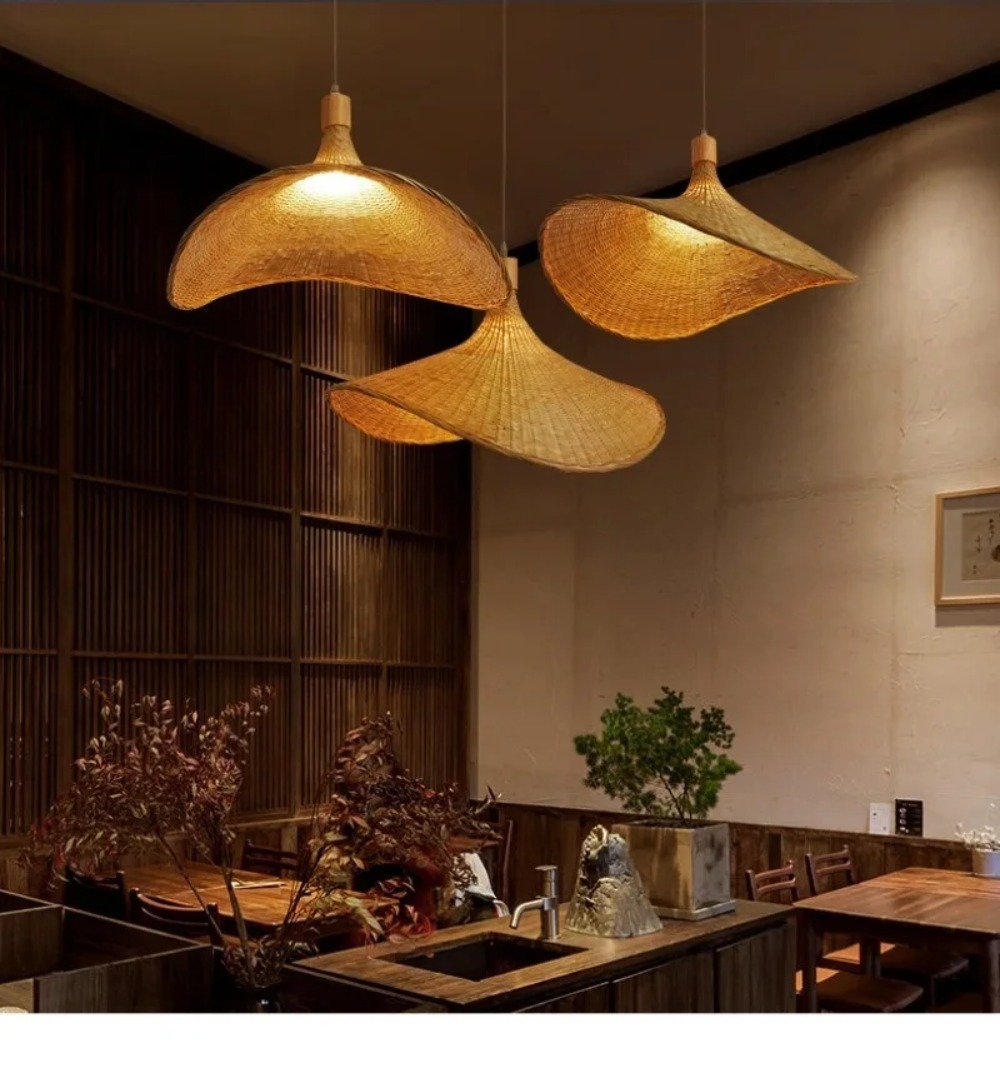 Woven Natural Bamboo Decor Lig - đánh giá và giá Wicker Pendant Shade