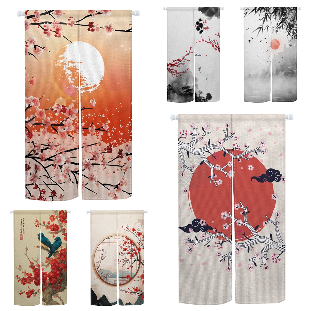 Japanese Door Curtain Cherry B - đánh giá và giá Interior Design Zen Style