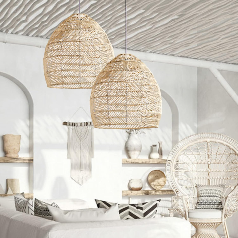 Rattan Woven Pendant Light Sha - đánh giá và giá Wicker Pendant Shade