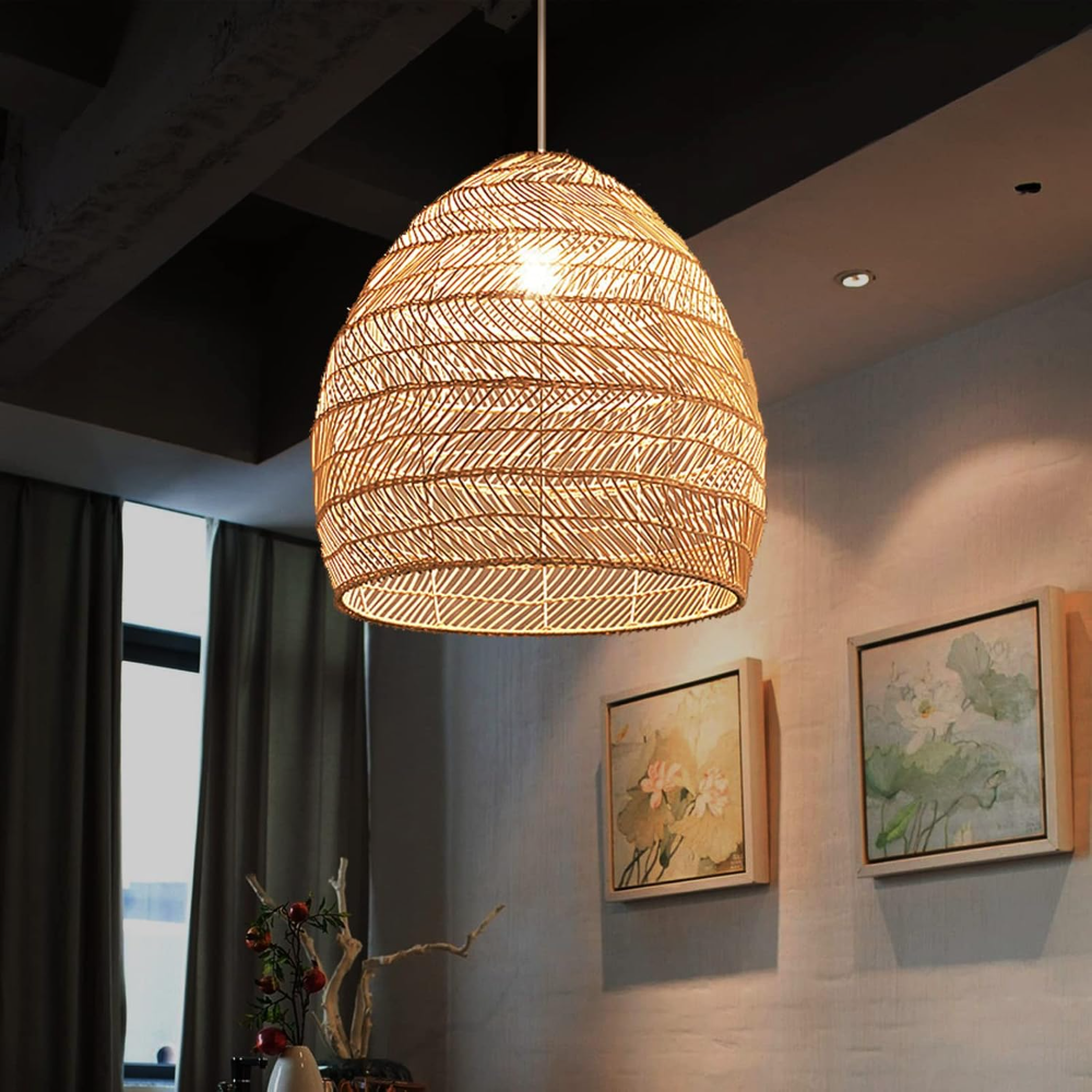 Rattan Woven Pendant Light Sha - đánh giá và giá Wicker Pendant Shade
