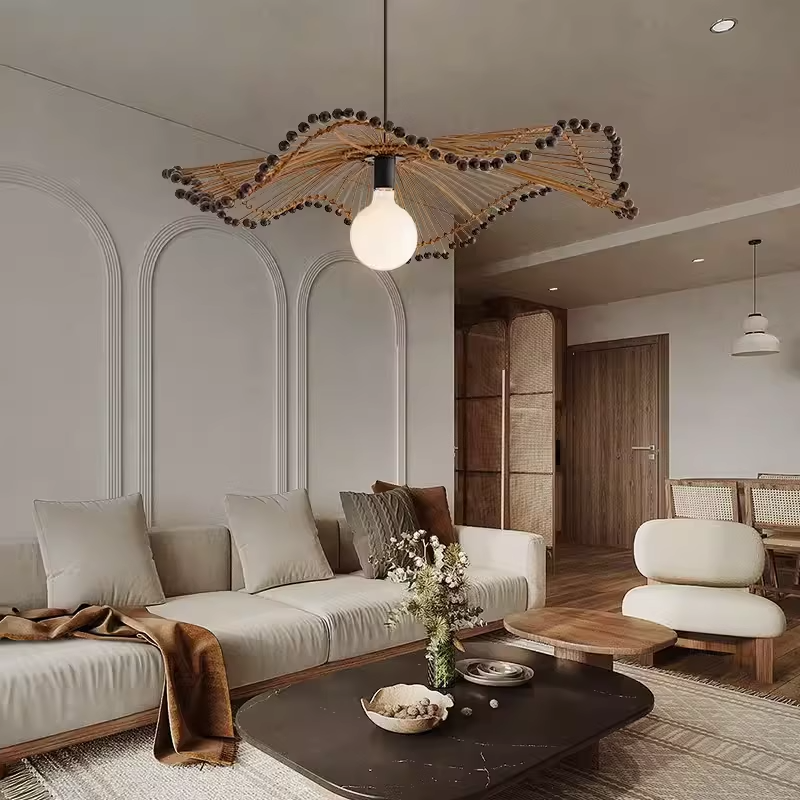Japanese Style Wabi Sabi Handm - đánh giá và giá Wicker Pendant Shade