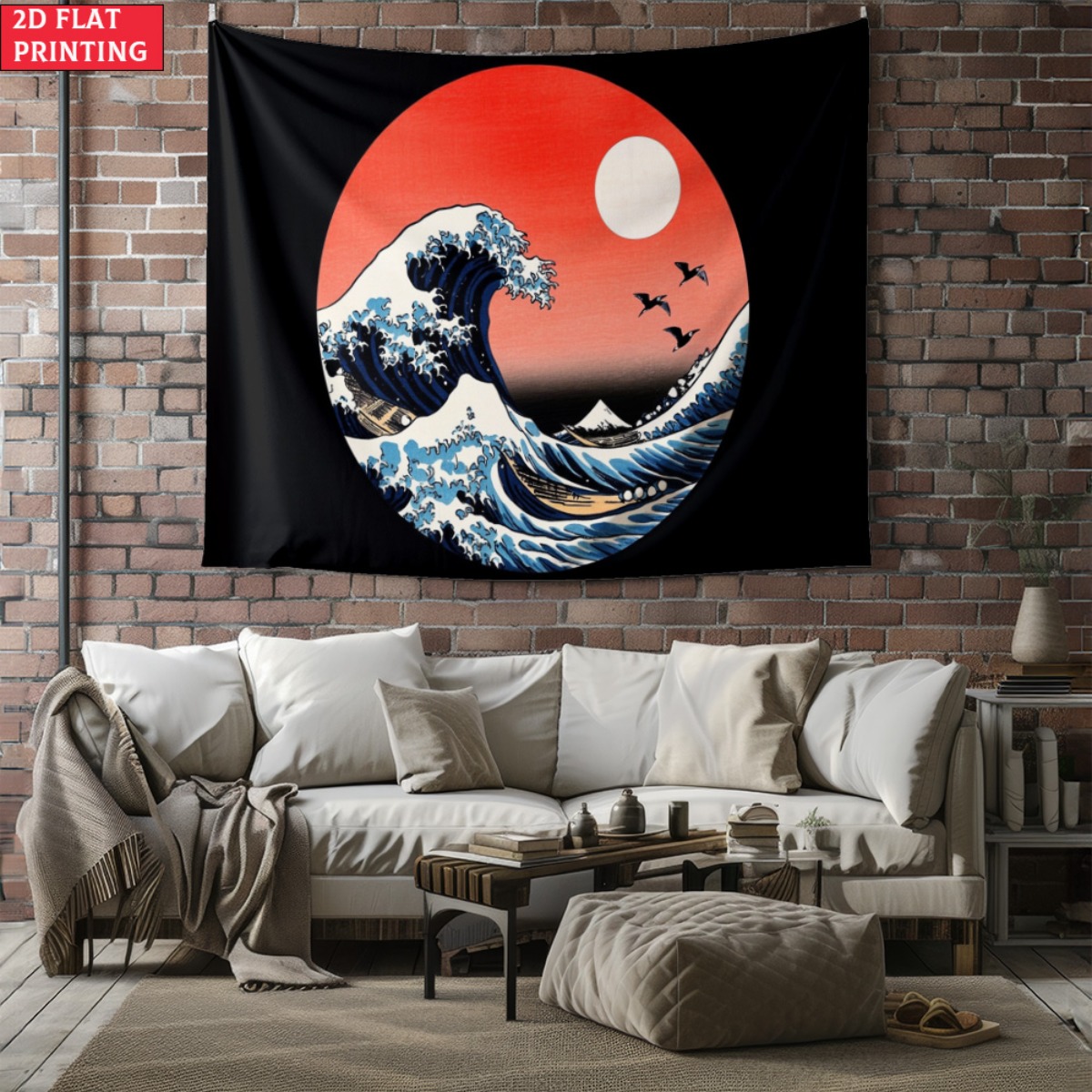 unframed Japanese Wave Sunset  - đánh giá và giá Interior Design Zen Style