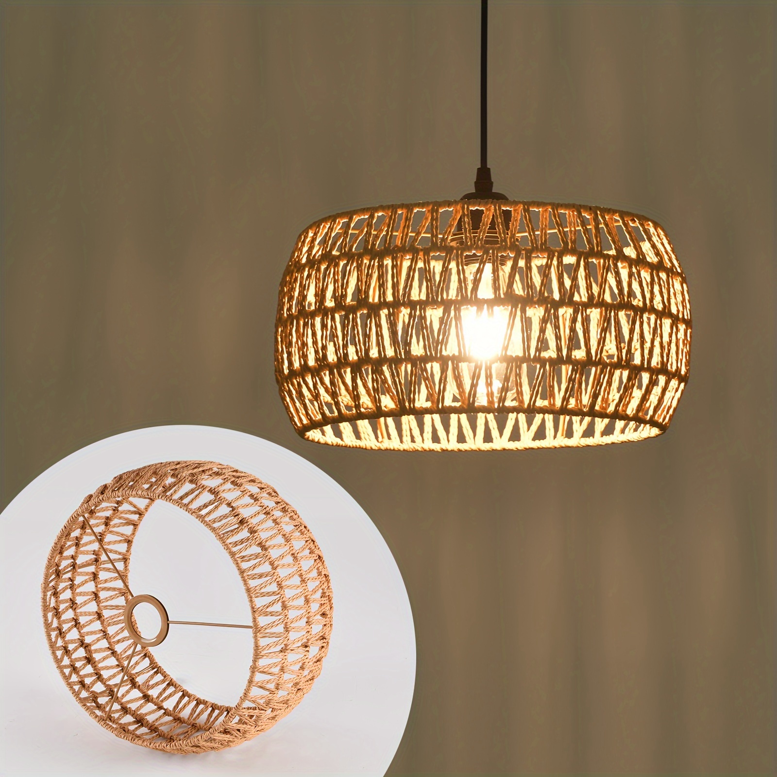 Handmade Bamboo Rattan Wicker  - đánh giá và giá Wicker Pendant Shade